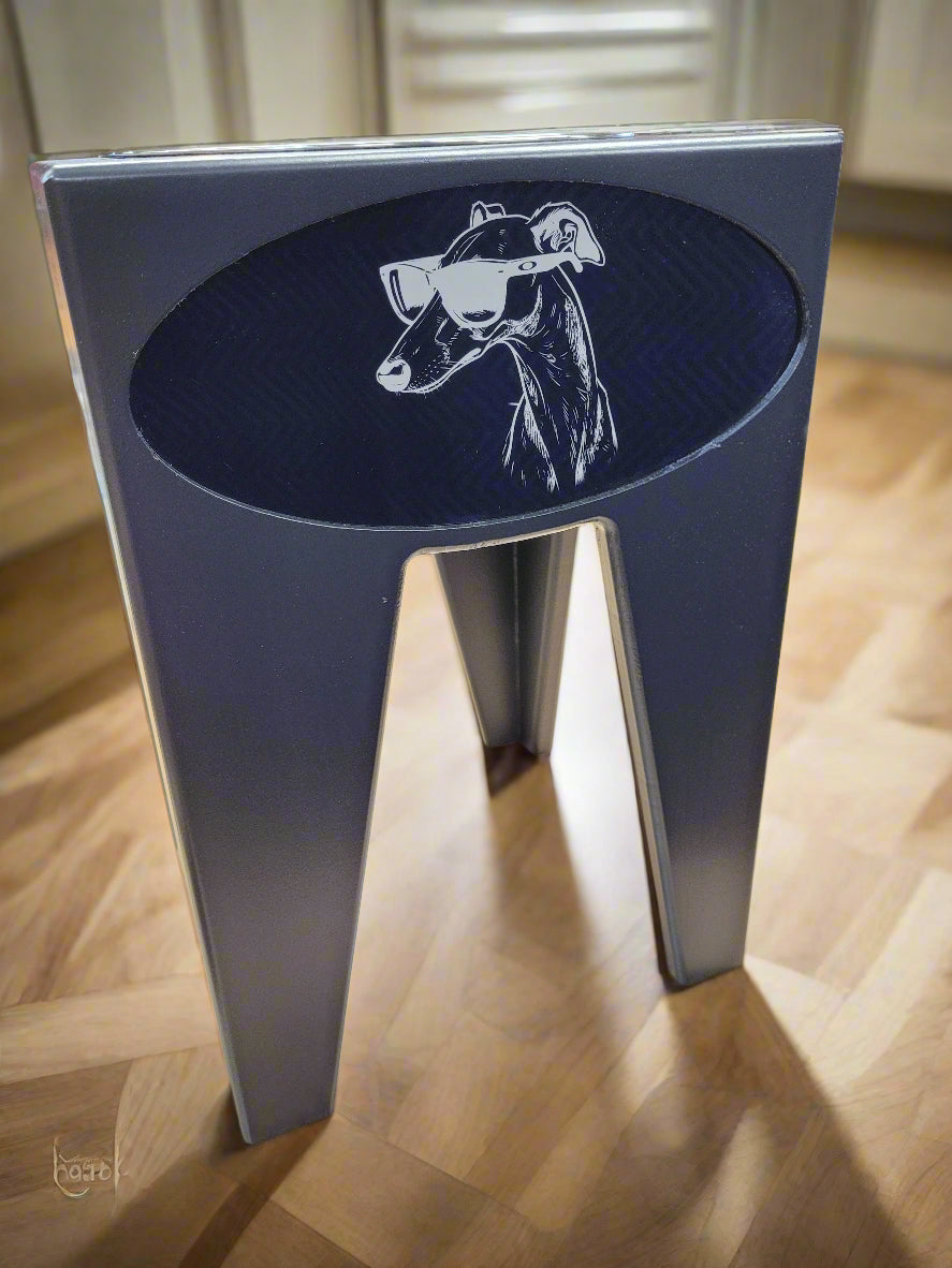 Dog Dish Stand, 15 Inches Tall, 1-Place, Black