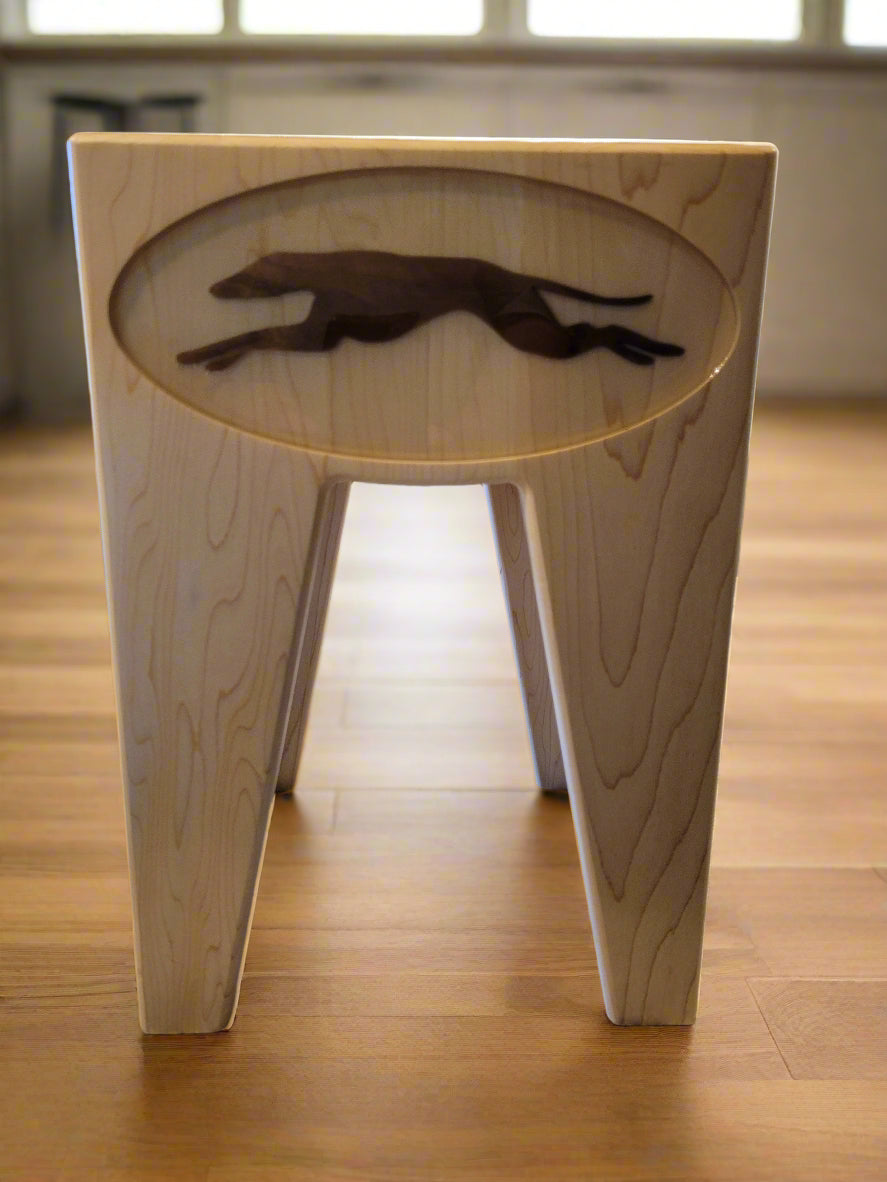 Dog Dish Stand, 15 Inches Tall, 1-Place, Maple